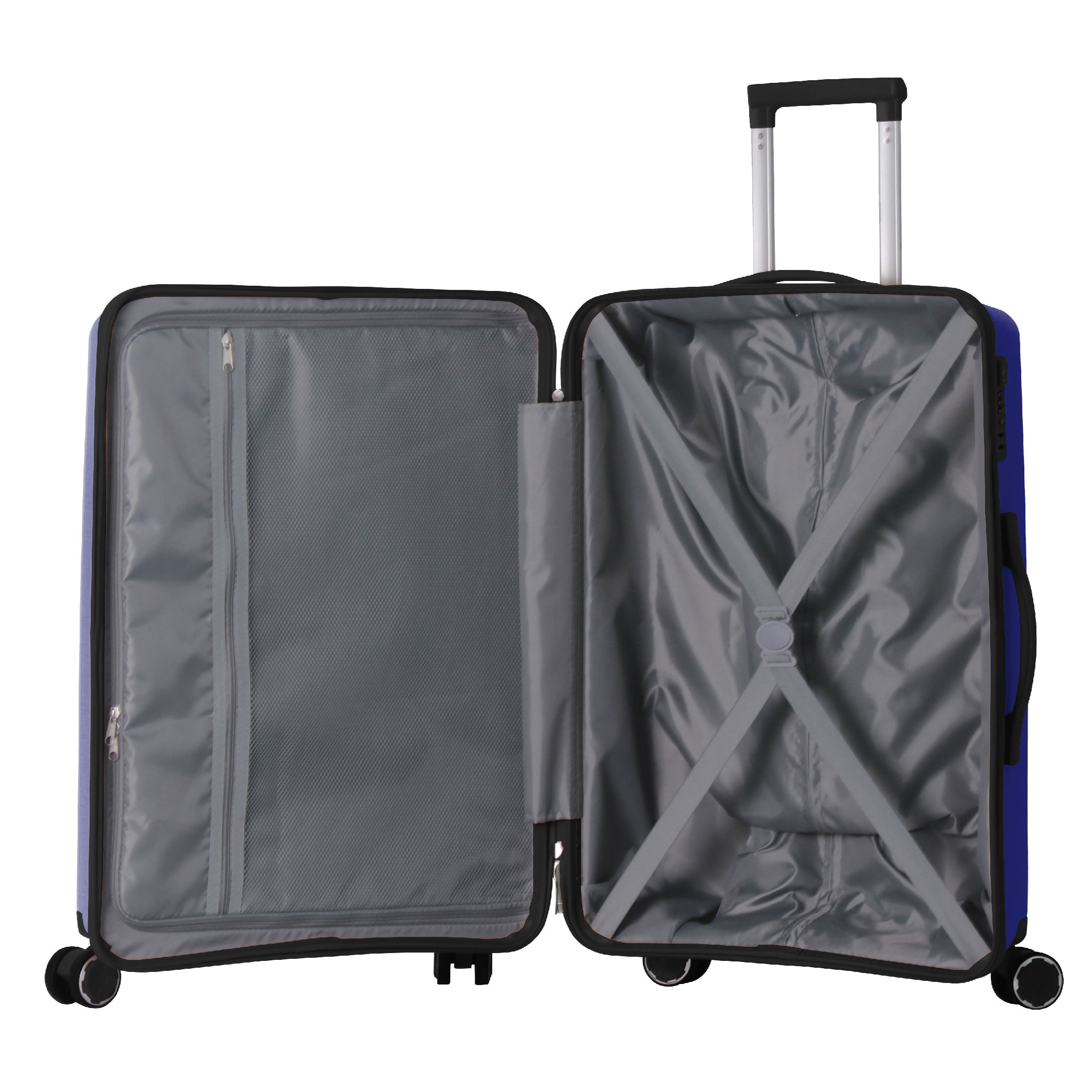 3-Piece Luggage Set Travel Lightweight Suitcases With Rolling Wheels, TSA Lock & Moulded Corner, Carry On Luggages For Business, Trip, (20"/24"/28"), Navy Blue_voghion.com